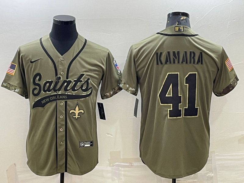 Men New Orleans Saints #41 Kamara salute green 2022 Nike Co branded NFL Jerseys